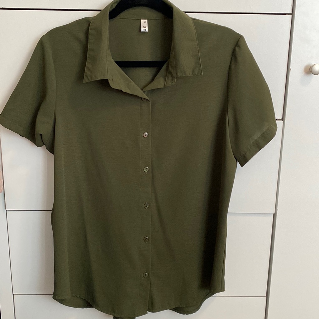 Green Button Down Blouse